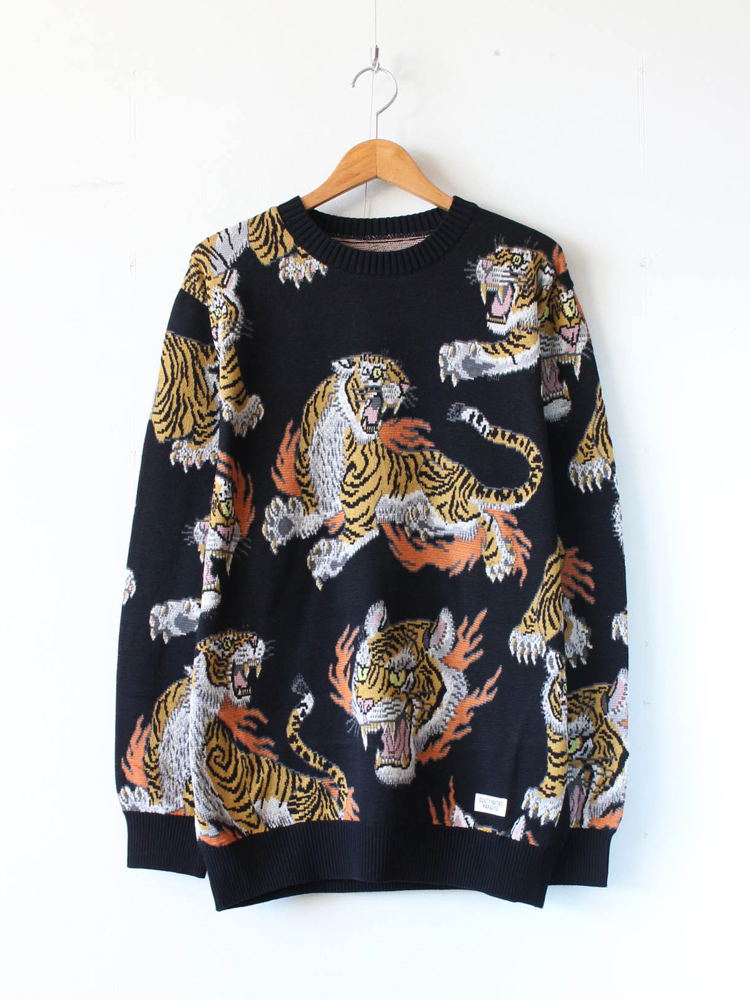 WACKO MARIA｜TIM LEHI | JACQUARD CREW NECK SWEATER #BLACK [TIMLEHI