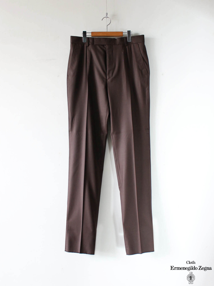 zegna pleated trousers  ブラウン