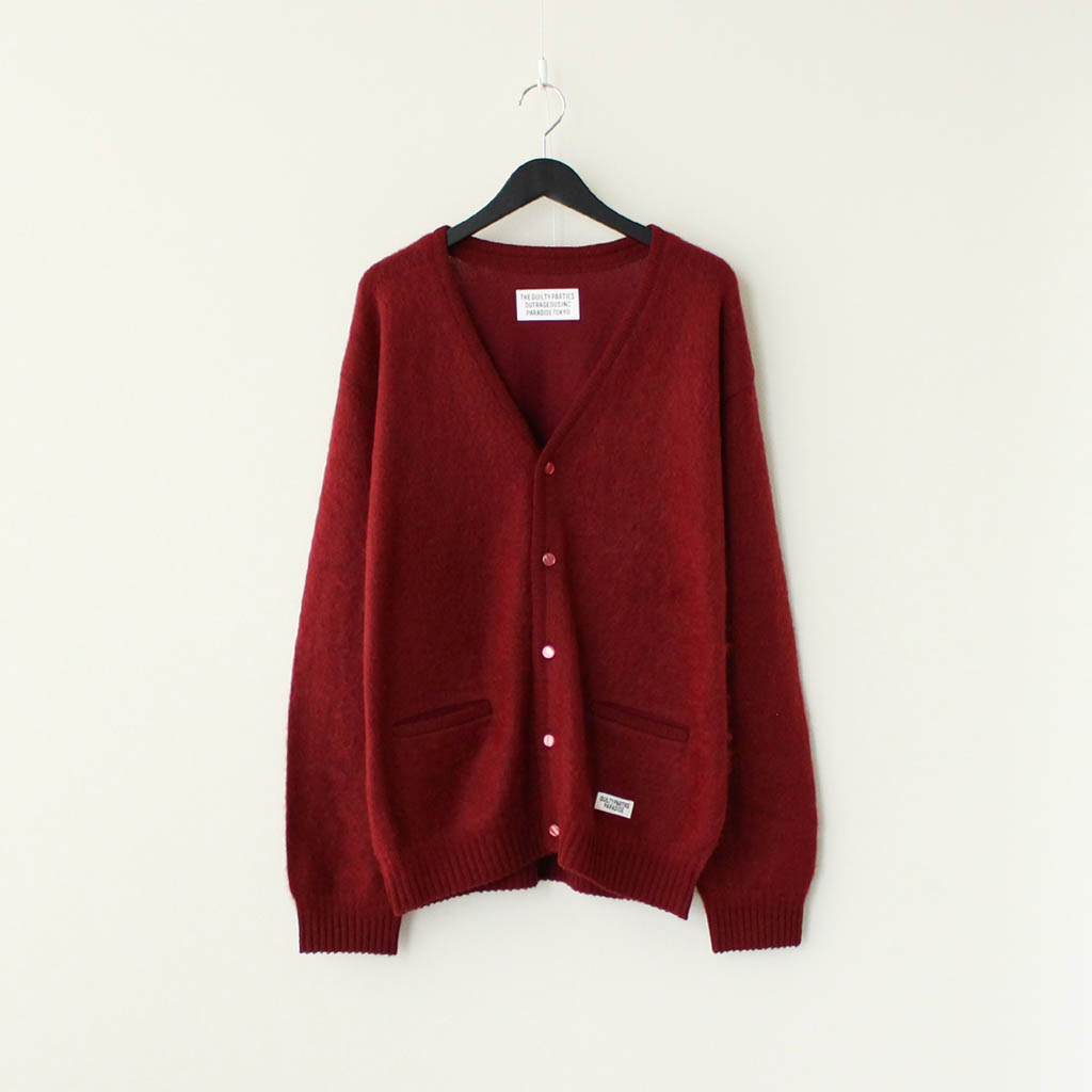 WACKO MARIA｜MOHAIR CARDIGAN (TYPE 1) #BURGUNDY [20FW-WMK-KN07 ...