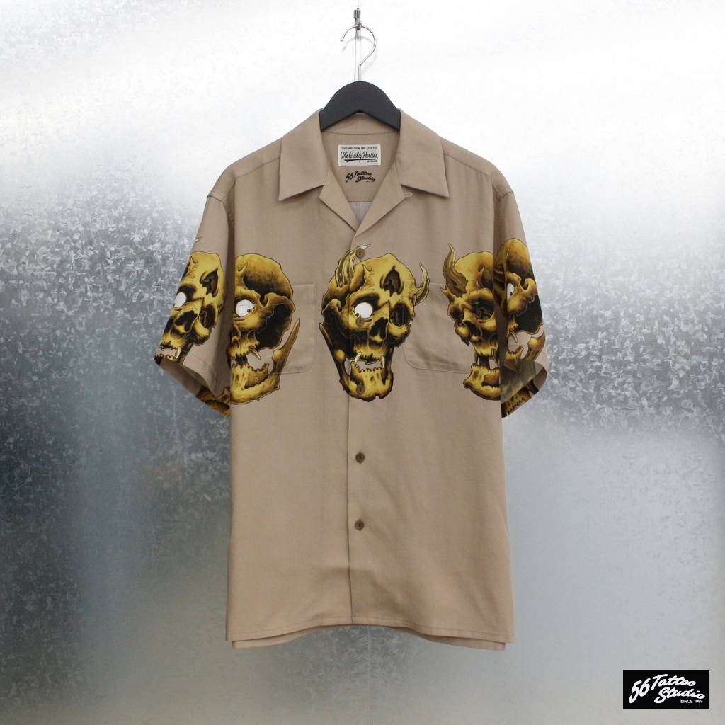 WACKO MARIA｜56 TATTOO STUDIO | S/S HAWAIIAN SHIRT #BEIGE [56TS-WM