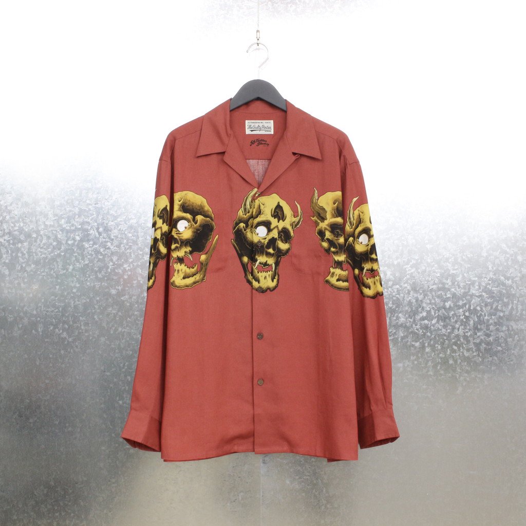 WACKO MARIA｜56 TATTOO STUDIO | L/S HAWAIIAN SHIRT #BROWN [56TS-WM-HI03] –  cocorozashi