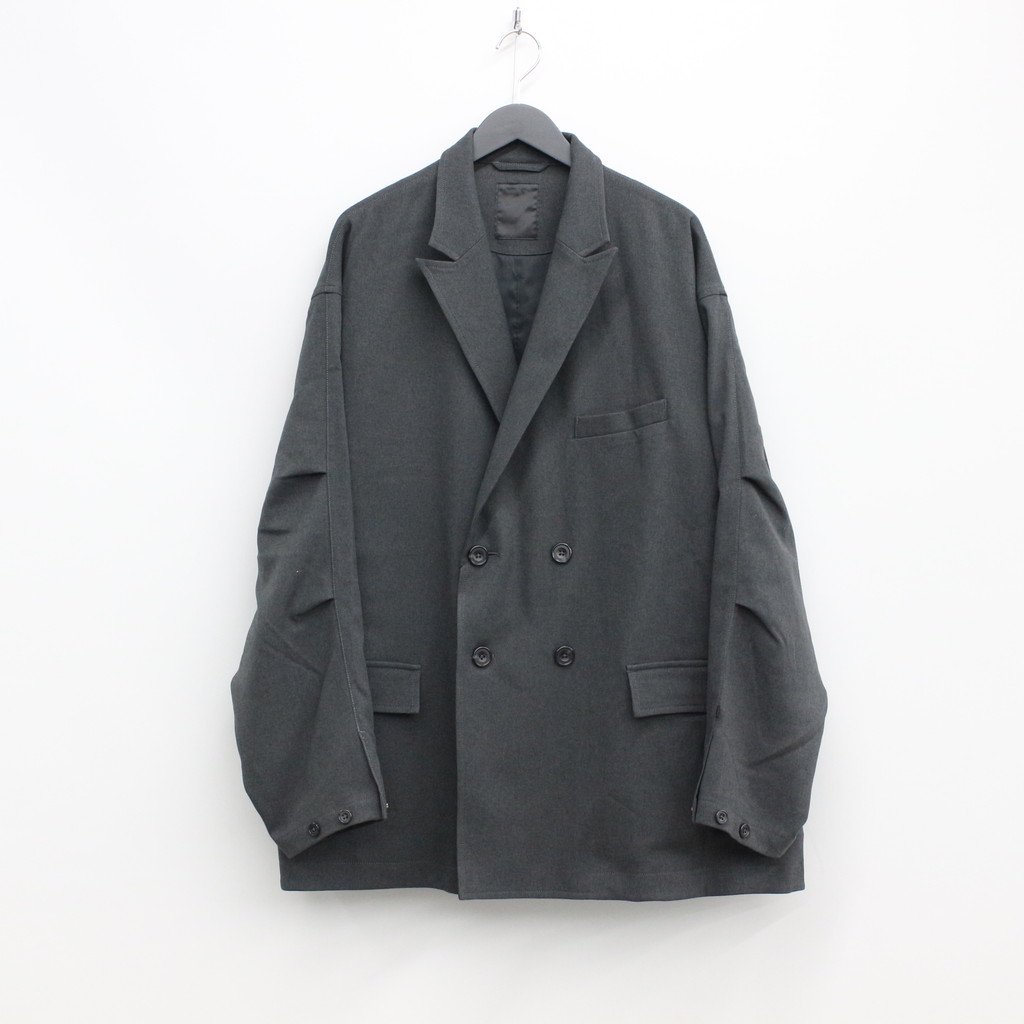 TECH DOUBLE-BREASTED JACKET FLANNEL #CHARCOAL [BJ-56022W