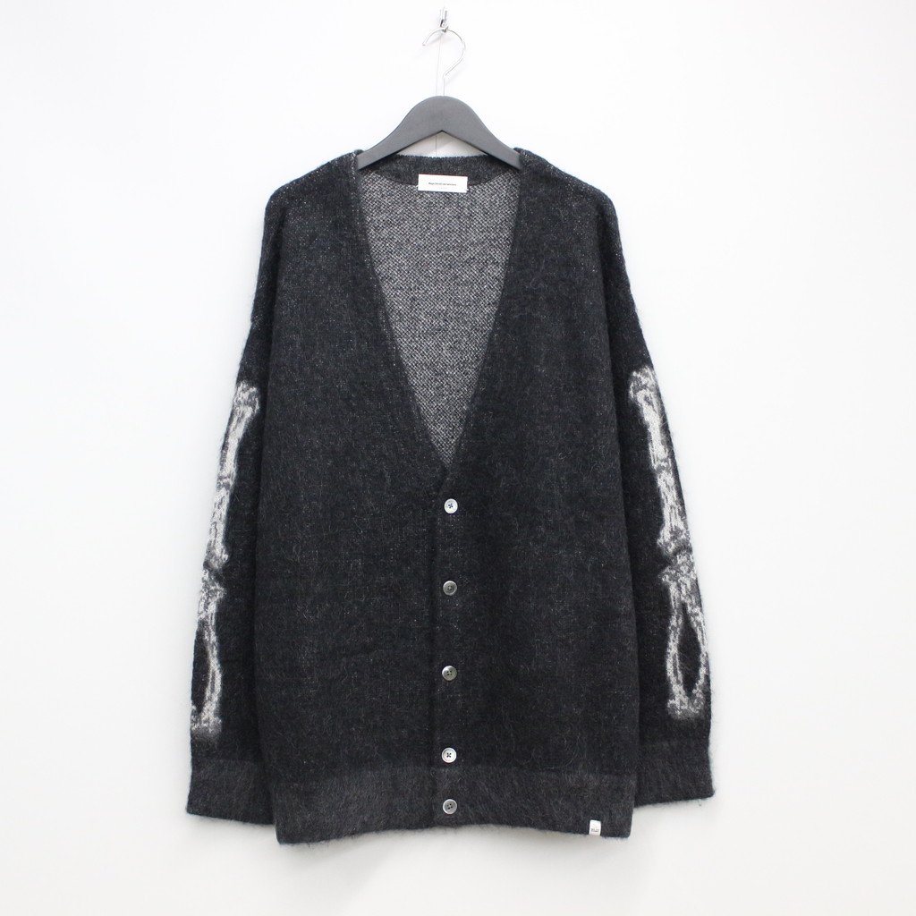 BONE COLLECTOR MOHAIR CARDIGAN #BLACK WITHOUT FRINGE [22AW-MS9-017 