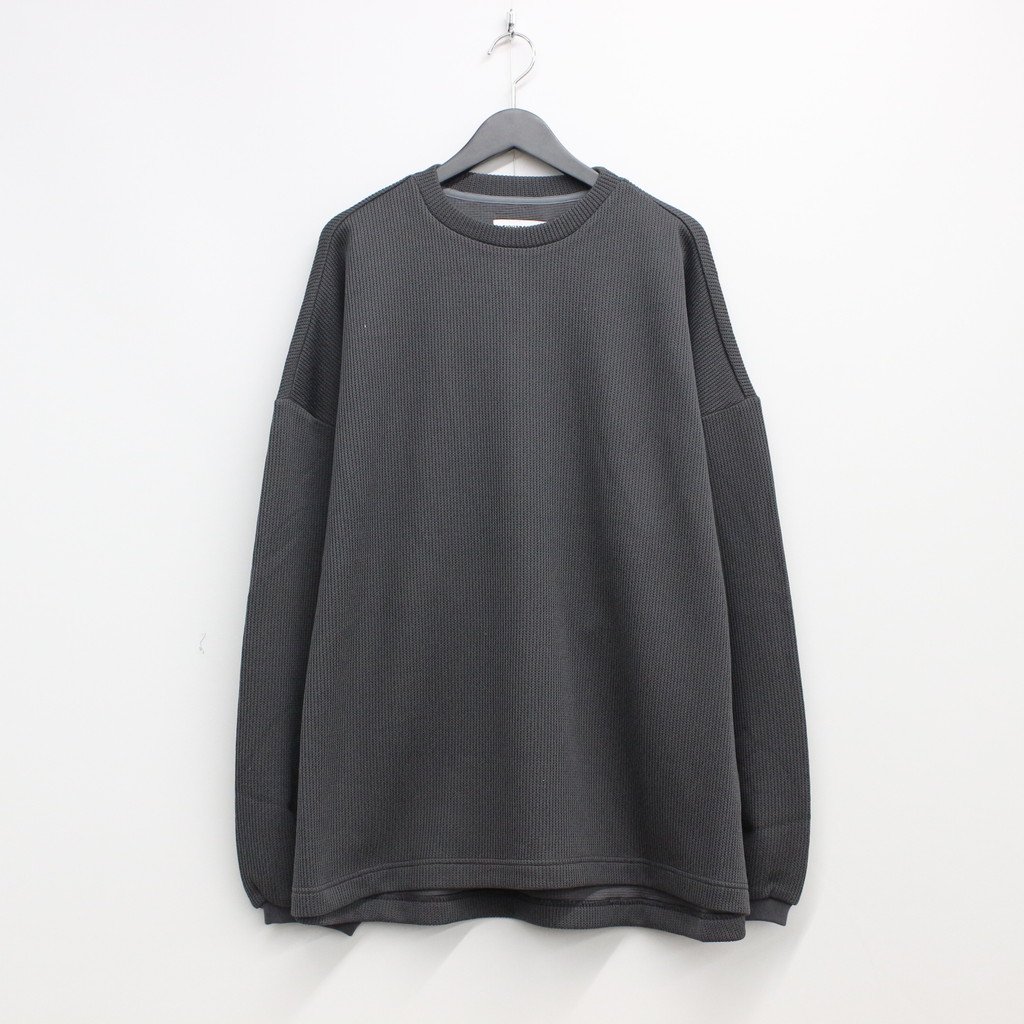 WAFFLE CREW KNIT #CHARCOAL [FW22-KN02] – cocorozashi