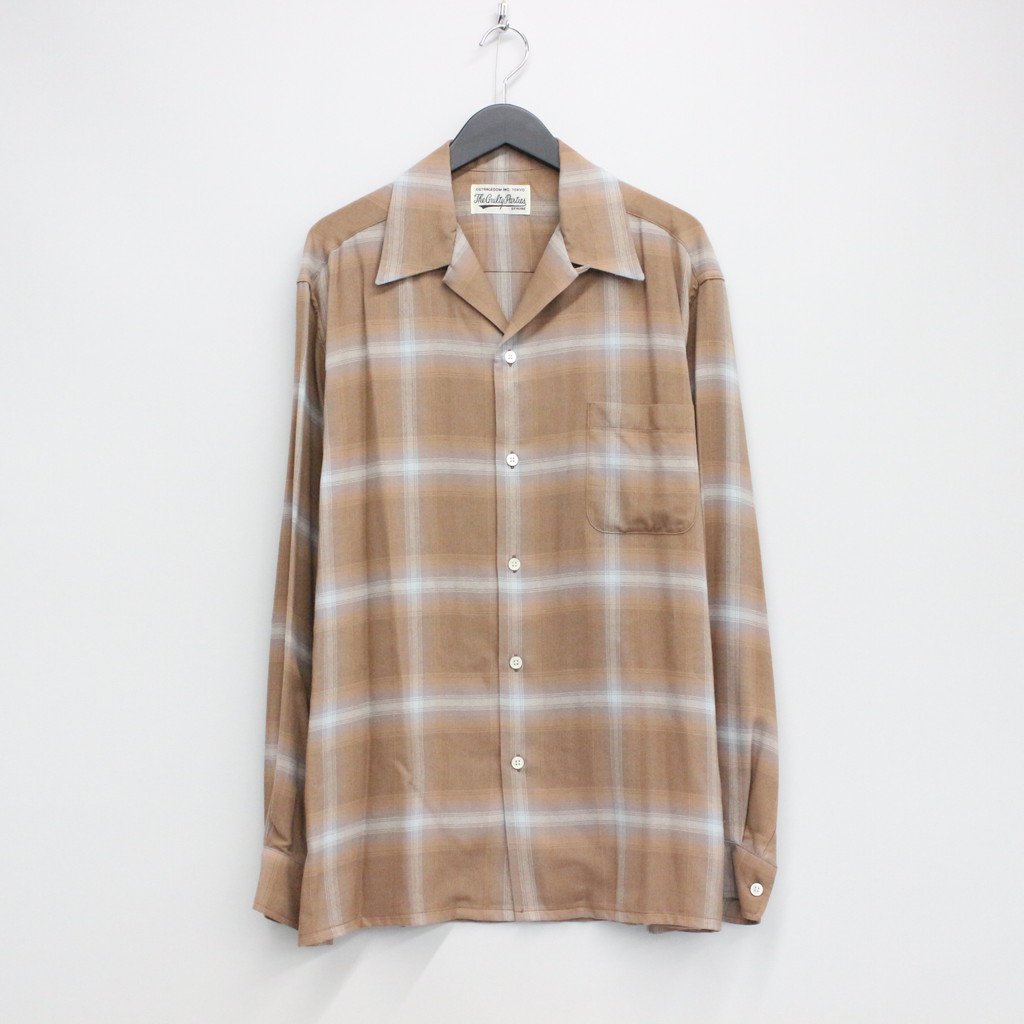 OMBRE CHECK OPEN COLLAR SHIRT L/S -TYPE 2- #BROWN [22FW-WMS-OC03