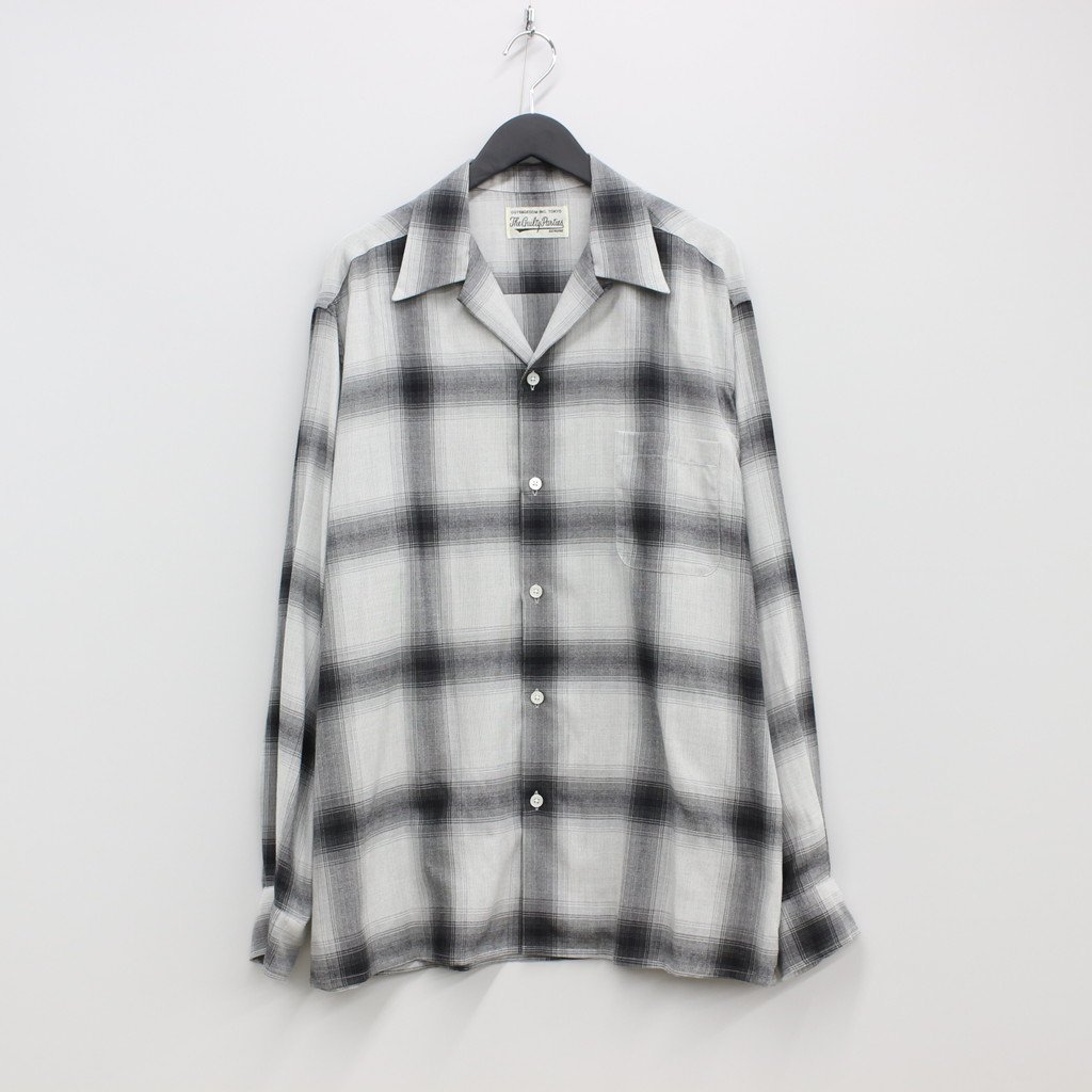 OMBRE CHECK OPEN COLLAR SHIRT L/S -TYPE 2- #WHITE/BLACK [23SS-WMS